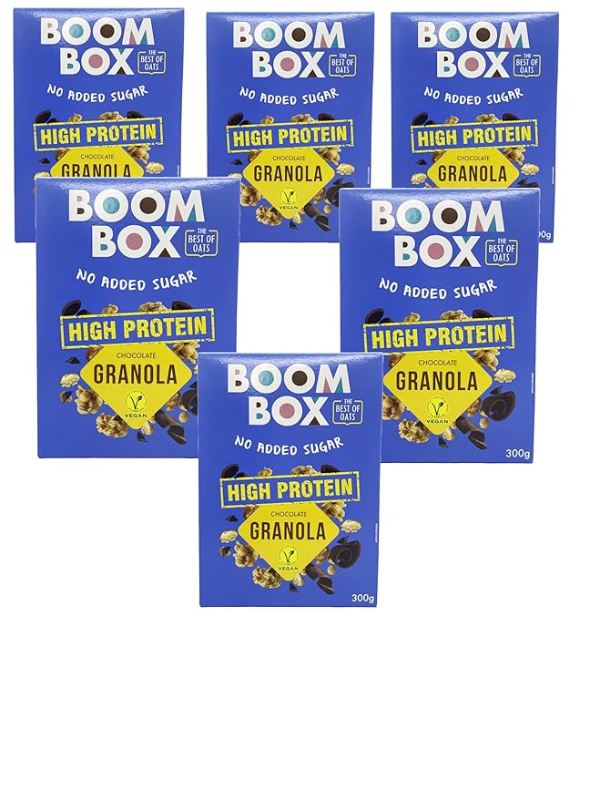 BOOM BOX High Protein Chocolate Oat Granola - 300g Energizing and Indulgent Breakfast (300G Muesli - Chocolate)