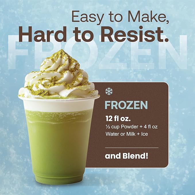 Dr. Smoothie Café Essentials Matcha Green Tea Latte – No Artificial Colors Flavors or Sweeteners – Shelf Stable – 51mg of Caffeine – Great for Hot Iced &amp Frozen Frappes (3.5 lb Bag 30 Serving