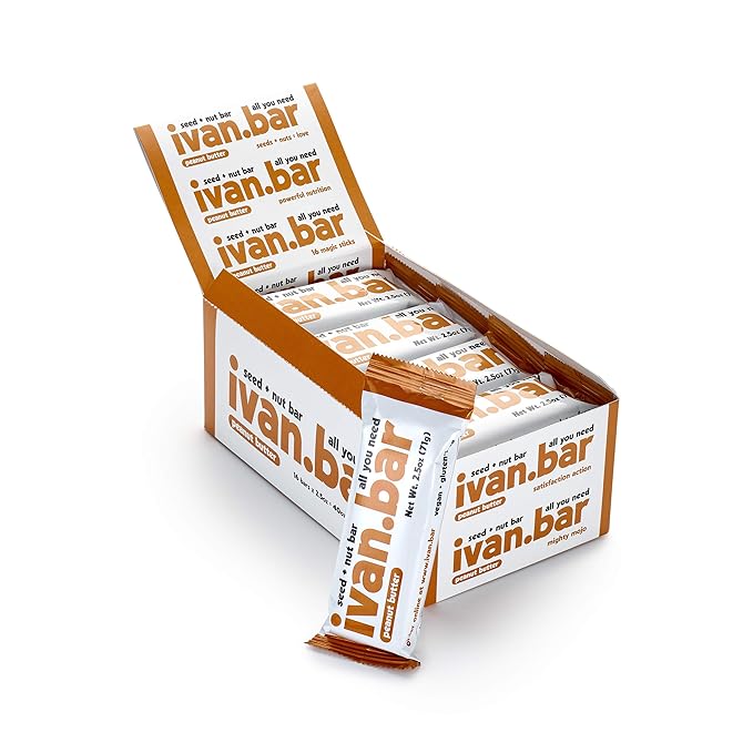 Protein Packed Energy Snack Bar | Provides Healthy Energy | Vegan All Natural Ingredients | Soy Dairy &amp Gluten Free (Peanut Butter 16 2.5 Oz. Bars)