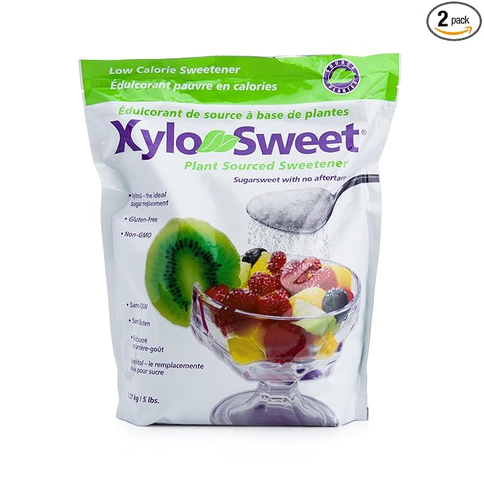 Xlear XyloSweet Plant Sourced Xylitol Sweetener - Pure Natural Sugar Substitute Granules Non-GMO Gluten-Free 5 Pound Bag (Pack of 2)