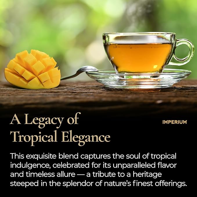 Imperium Mango Oolong Tea Loose Leaf (4oz) Hand-Picked Premium Oolong Brews 100 Cups Natural Beverage for Well-Being Harmonious Floral Undertones Tropical Sweetness and Smooth Fruity Taste