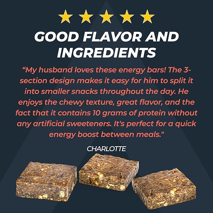 TITANIUM Protein Energy Bars - Fruit Bars with Dried Superfruits Quinoa 10g Of Protein Chocolate Chip - Alternative To Cliff Bars - Snack Bars Healthy Food - Camping Snacks Hiking Food - Healthy