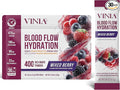 VINIA Resveratrol Electrolyte Hydration Powder Mix | Boost Blood Flow &amp Circulation | Sea Salt Coconut Water Potassium Magnesium Informed Sport Certified (30 Sticks Mixed Berry)