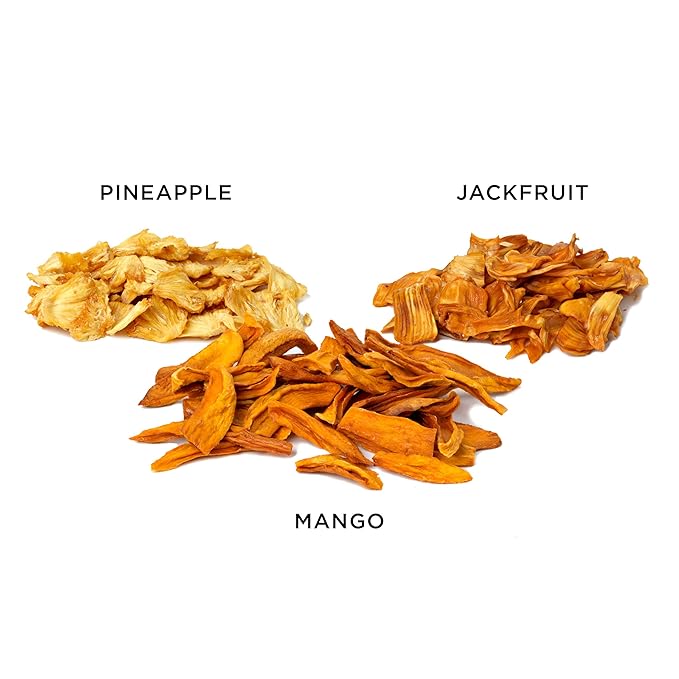 Mavuno Harvest Organic Dried Fruit Variety Pack | Dried Mango Pineapple and Jackfruit | Healthy Vegan No Sugar Added Non GMO Snacks for Kids &amp Adults | 2 Ounce Pack of 6