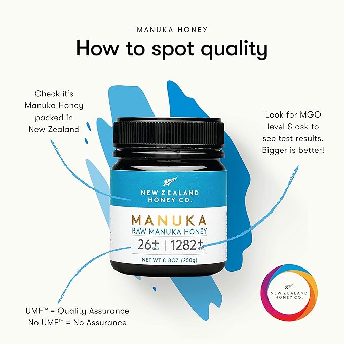 New Zealand Honey Co. Manuka Honey UMF 26+ | MGO 1282+ 8.8 oz &amp Cough Drop MGO 263+ 16 count
