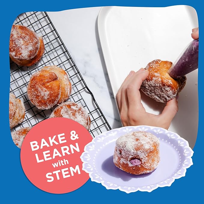 BāKIT Box Ube Treasure Donuts Kit – Make Ube Donuts at Home with Kids | Baking Kit with STEM Activities Pre-Measured Ingredients and Educational Fun