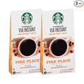 Starbucks Via Instant Coffee Packets Pike Place Roast Medium Roast Coffee 100% Arabica Instant &amp Micro ground Coffee 8 Packets Per Box (Pack of 2 Boxes)