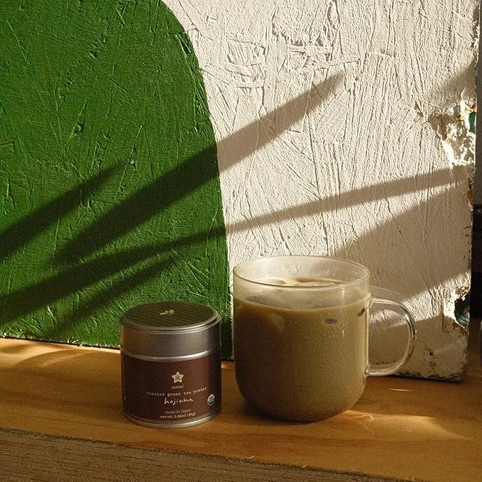 Nami Hojicha – Authentic Roasted Green Tea Powder | Smooth &amp Nutty Flavor | Low-Caffeine Alternative to Matcha | 30g Tin | USDA Organic Sourced from Shizuoka Japan