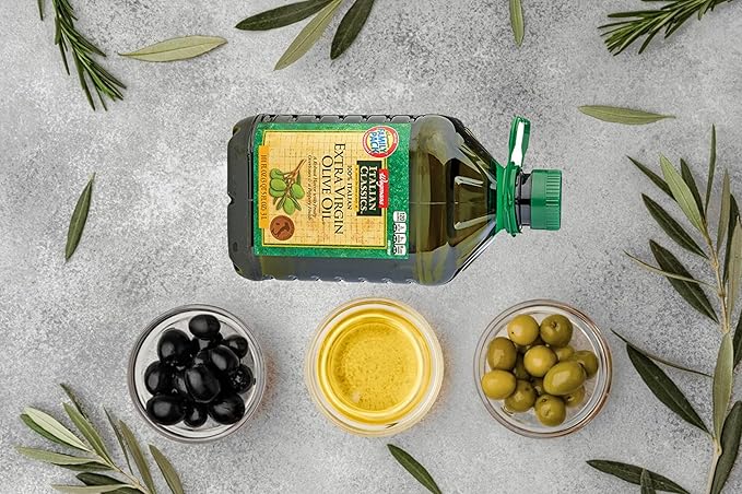 Wegmans Italian Classics Italian Extra Virgin Olive Oil FAMILY PACK 101 fl oz 3 Liter | A Robuts Flavor with Fruity Overtones &amp a Peppery Finish + Market Basket Italian Dressing Light 16 fl oz