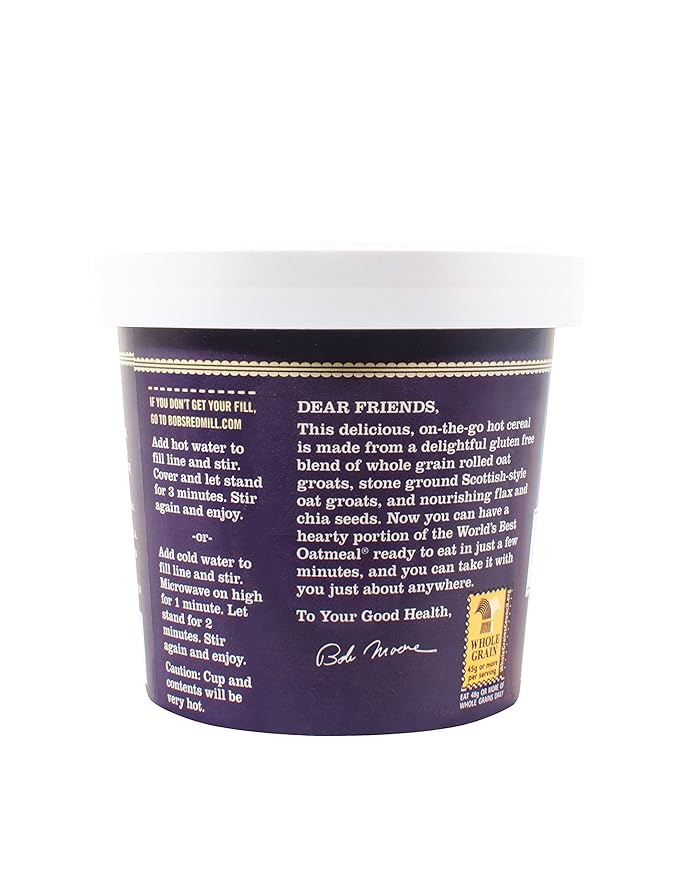 Bobs Red Mill Blueberry Hazelnut Oatmeal Cup 2.5 Ounce (Pack of 12)