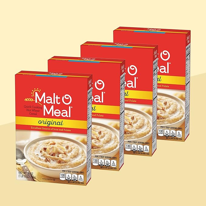 Malt-O-Meal Original Malt-O-Meal Hot Breakfast Cereal Quick Cooking 28 Ounce Box (Pack of 4)