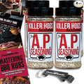 Killer Hogs AP Seasoning All Purpose Premium BBQ Barbecue Rub 4 pk (56 oz) I Plus Guide &amp Bottle Opener (6 Items)!