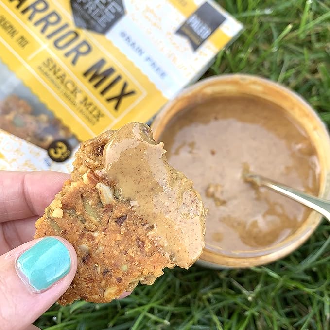 BeeFree Warrior Mix Gluten Free Granola - Chunky Granola Bites | Paleo Low Carb Grain Free Preservative Free Oat Free | Auggy’s Original Mix 9 Ounce Bags 3 Pack