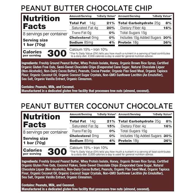 G2G Peanut Butter Lovers Protein Bars 16-Count 2 Packs of 8 Fresh Healthy Gluten-Free Snack Delicious No Refined Sugar High Protein 39.52 Ounce