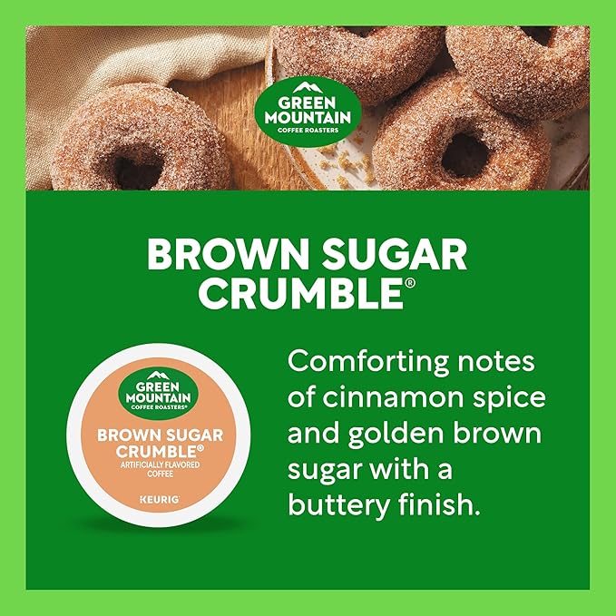 Green Mountain Coffee Roasters Brown Sugar Crumble Keurig Single-Serve K-Cup pods Medium Roast Coffee 60 Count (6 Packs of 10)