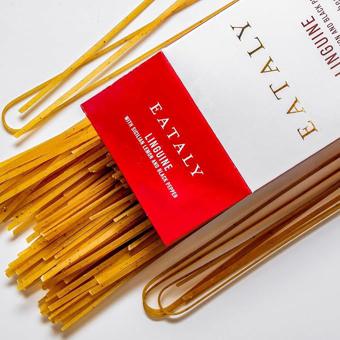 Eataly Long Cuts Set Pasta Bundle Pack- Linguine 1-17 oz. Box Linguine with Truffle Linguine with Lemon &amp Pepper Linguine with Squid Ink 3-8.8 oz. Boxes- 1 Each