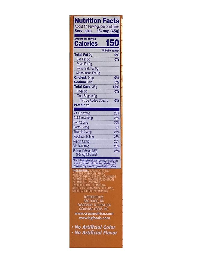 Cream Of Rice Gluten Free Hot Cereal 28 oz 12 Pack