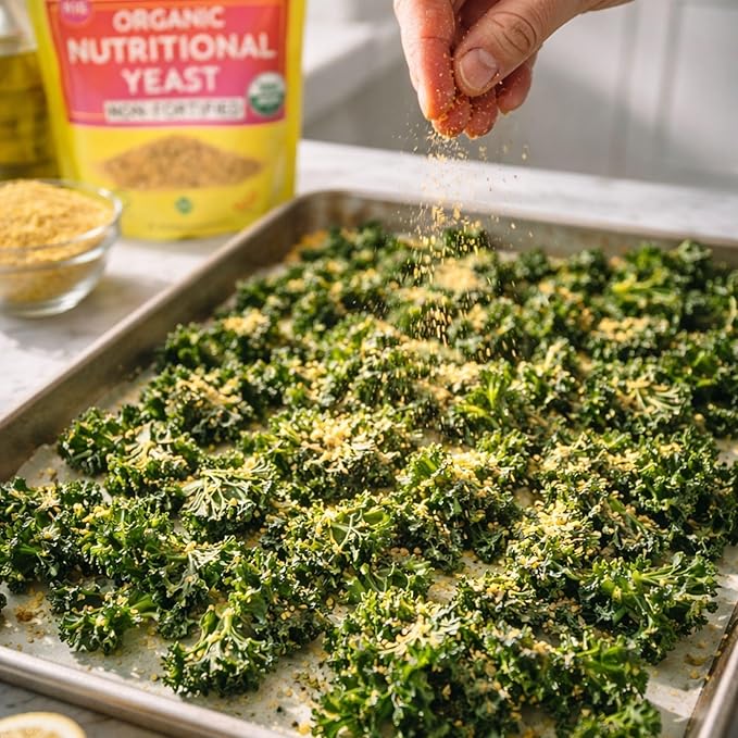 NOOCHA Organic Nutritional Yeast Flakes – Non-Fortified Vegan Cheese Seasoning Dairy-Free Gluten-Free High Protein Savory Sprinkle for Popcorn Pasta &amp Veggies – 8 oz