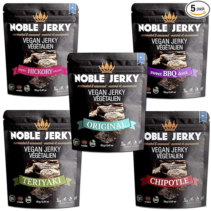 Noble Jerky - Vegan Jerky Variety Pack - 5 Flavors