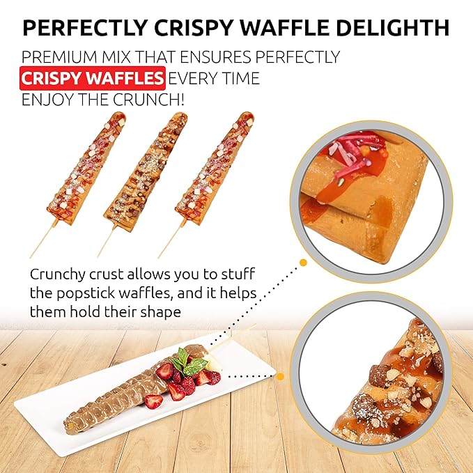 OldSoul Professional Popstick Waffle Mix | Stick Waffles Dough Mix | 10 Lbs | Vanilla Flavor | 224 Waffles (10 Lbs Traditional)