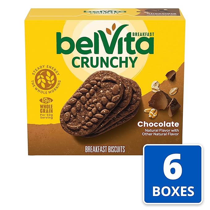 belVita Breakfast Bars Biscuits Chocolate 30 Total Packs 6 Boxes (4 Biscuits Per Pack)