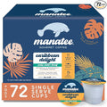 Manatee Coffee Gourmet Single Serve Coffee Pods for Keurig K-Cup Brewers Caribbean Delight Flavored Swiss Water Decaf 72 Count