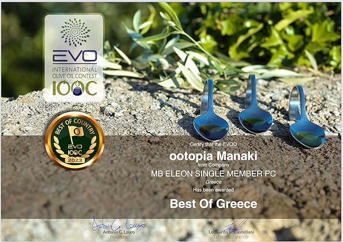 Ootopia Manaki Extra Virgin Olive Oil - Award-Winning Greek EVOO (#2 Editor's Pick Food &amp Beverage Magazine 2025) (8.45 Fl Oz)