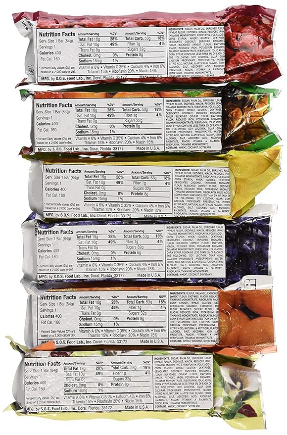 Millennium Assorted Fruit Flavored Energy Bars (6 Count) &amp Datrex Emergency Purified Water Packets (18 Count) Survival Bundle