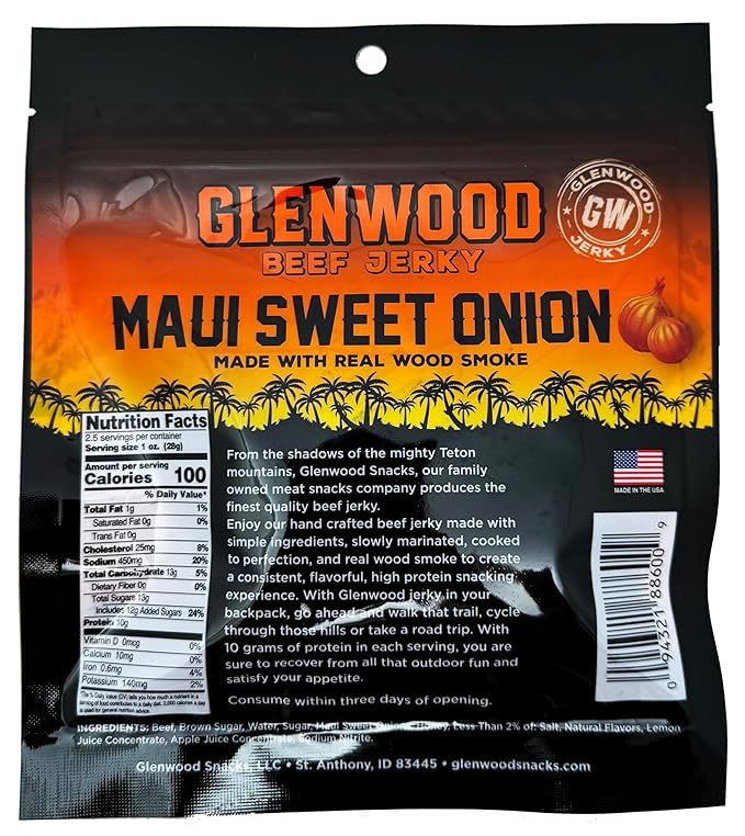 Glenwood Beef Jerky Variety Pack Sweet and Spicy Tender Beef Jerky Sampler Pack of 6 High-Protein Snack Made in the USA
