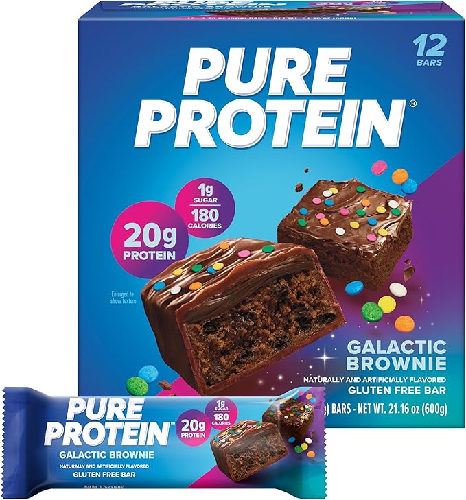 Quest Nutrition Protein Chips &amp Pure Protein Brownie Bars Variety Pack High Protein Gluten-Free Low Carb Snack Bars 1.1 Ounce &amp 12 Count