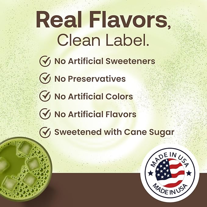 Dr. Smoothie Café Essentials Matcha Green Tea Latte – No Artificial Colors Flavors or Sweeteners – Shelf Stable – 51mg of Caffeine – Great for Hot Iced &amp Frozen Frappes (3.5 lb Bag 30 Serving