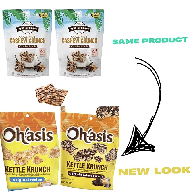 Anastasia Variety pack Coconut Cashew Crunch Original Recipe + Anastasia Coconut Cahsew Crunch &amp Dark Chocolate Coco bites 5oz 4Pack