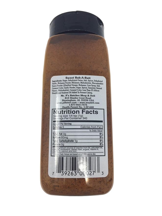 Pilleteri's Original Sweet Rub 'A' Butt Seasoning 12 oz. Bottle