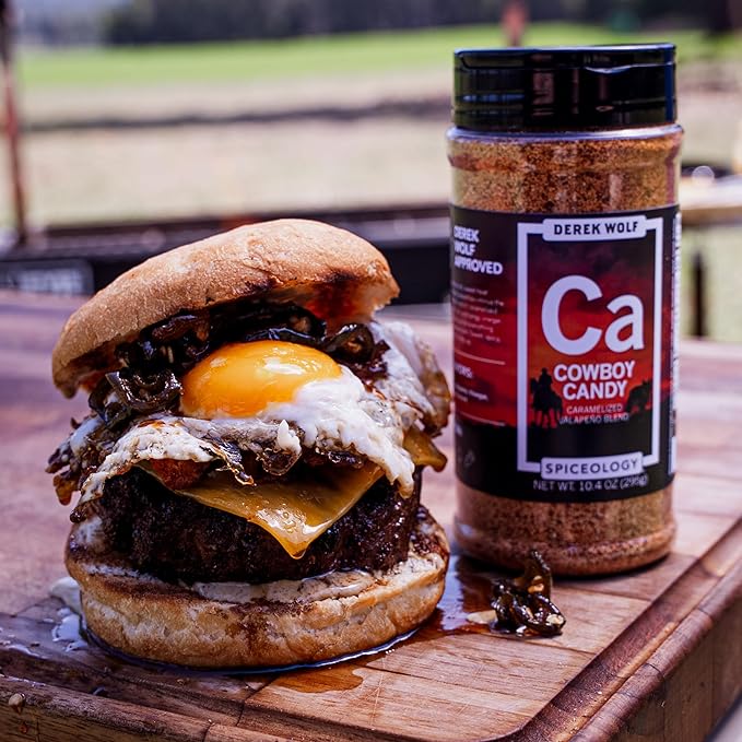 Spiceology – Derek Wolf Cowboy Candy Seasoning – Sweet &amp Spicy Jalapeño Spice Blend – Gourmet Rub for Grilling Smoking BBQ Meat &amp Veggies – Freshly Ground – 10.4 oz