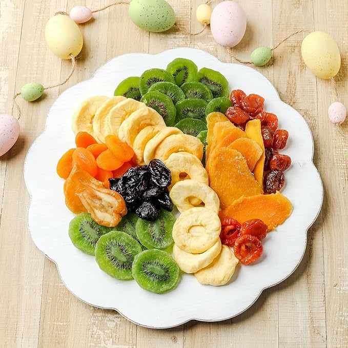 Easter Gift Basket Healthy Assorted Dried Fruit and Shortbread Cookies Natural Snack Gift Food Tray Office Men Woman Him Her Kids Children Families Bonnie and Pop