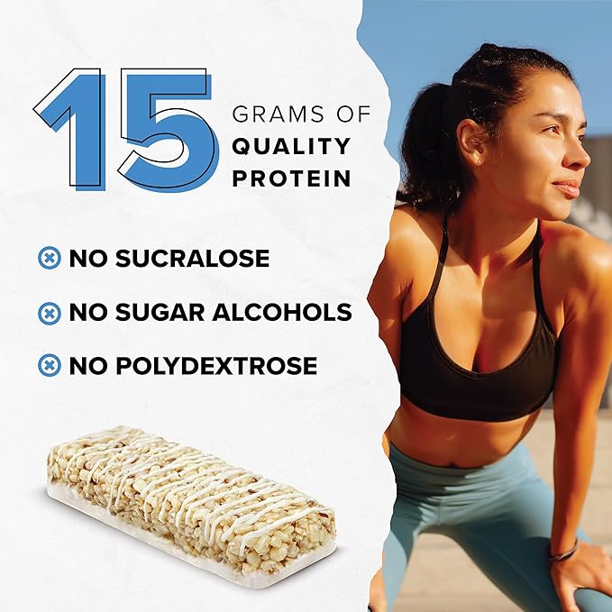 Ready® Protein Bars – High-Protein Snack with 15g Whey Protein With Flaxseeds and Omega-3s for Sustained Energy Supports Lean Muscle and Recovery – Vanilla Swirl 12 Pack