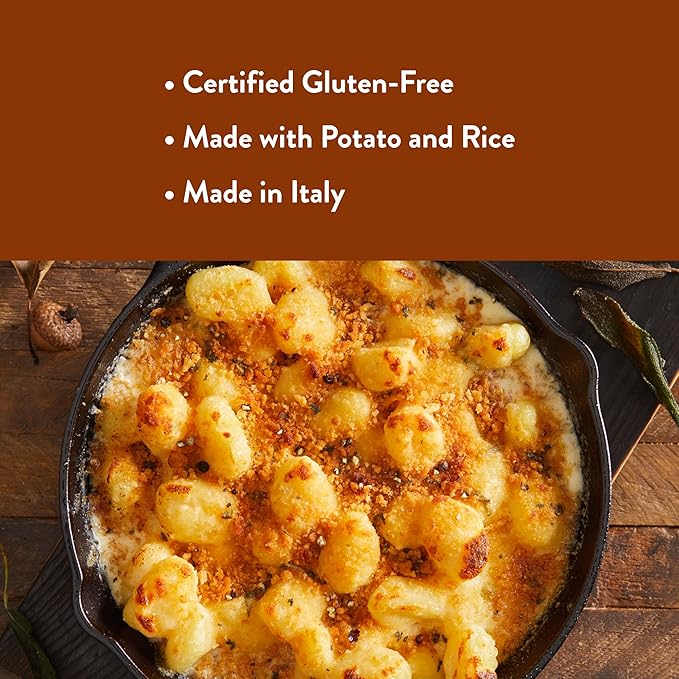 DeLallo Gluten Free Gnocchi Pasta 16 Ounce Box Non-GMO Made with Potato and Rice Flour Vegan (8 Pack)