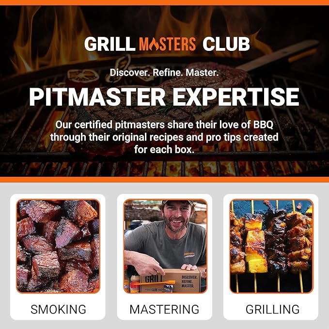 Grill Masters Club Flavor Game Strong BBQ Box | Premium BBQ Spices Sauces and Seasoning for the Ultimate Grill Master | Essential for Cooking Grilling and Smoking | Perfect Grill Gift for Men &amp