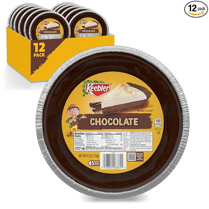 Keebler Ready Crust 9-Inch Chocolate Pie Crusts Premade Pie Crusts For Baking And No-Bake 12 ct