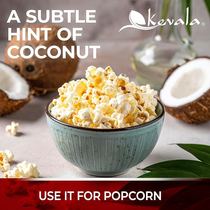 Kevala Organic Coconut Oil - Extra Virgin Oil with High Smoke Point for Baking and Cooking Natural and Fresh Coconut Scent for Body Massages Complements Recipes from Many Cultures Bulk Size 8 lb