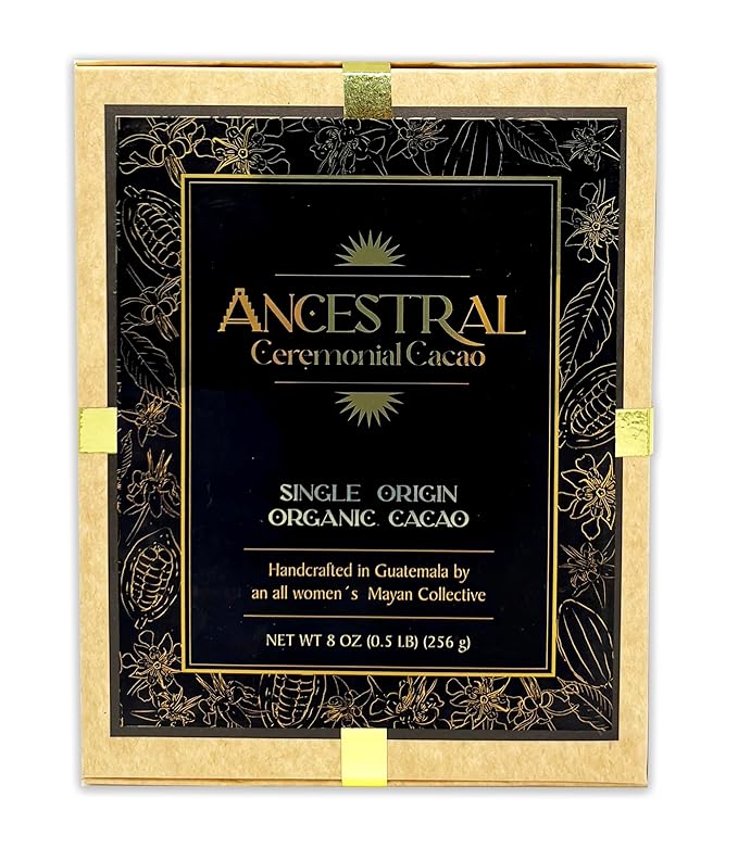Ceremonial Cacao Ancestral by 5ô2-8 oz - Sugar Free - Anti Oxidant SuperFood - Ancient Indigenous Drink from the Mayans - For Ceremonies - Vegan - Keto - Baking (Cacao 8oz)
