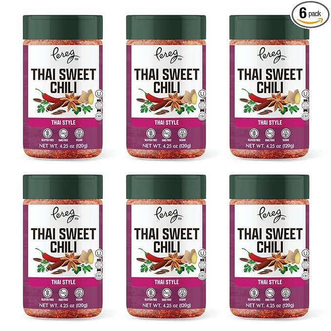 Pereg Mixed Spices - Thai Sweet Chili Seasoning Mix (4.25 Oz x 6 Pack) - Exotic Flavors - Thai Chili Style Spice Blends - No Artificial Ingredients - Vegan Non-GMO &amp Kosher Certified