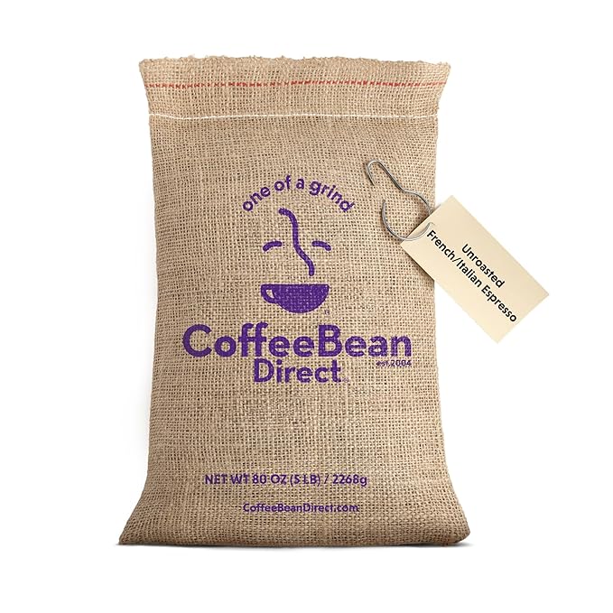 Coffee Bean Direct Unroasted French/Italian Espresso Blend 5 Pound (Pack of 1)