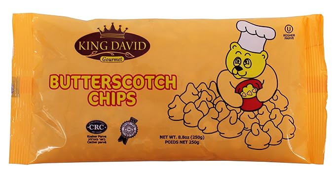 King David Vegan Butterscotch Chips Non-dairy Lactose Free Kosher 8.81 Ounce (Pack of 4)