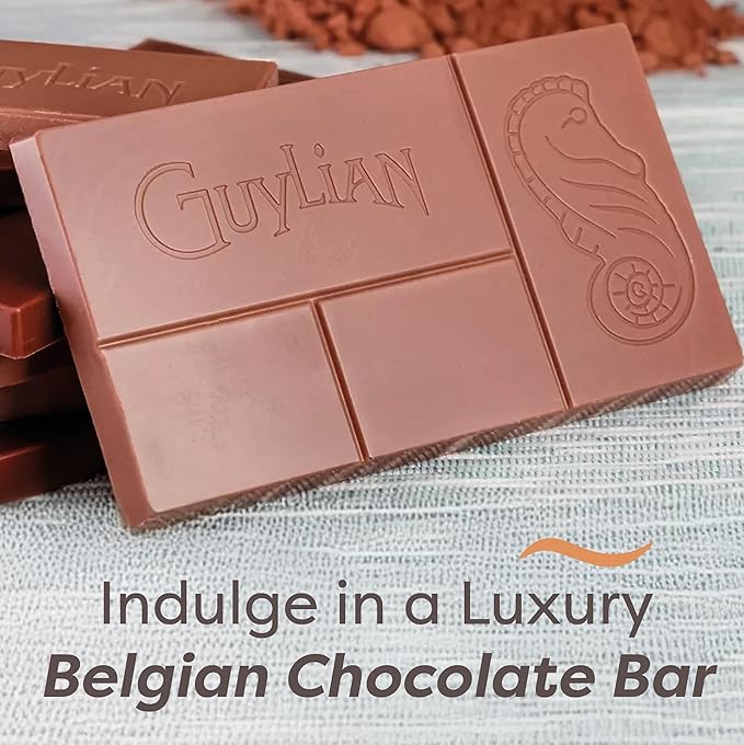 Easter Chocolate Candy Milk Chocolate Salted Caramel Bar by GuyLian 3.53oz Premium Belgian Gourmet Chocolate Easter Basket Stuffers for Adults Gifts (12 bars)