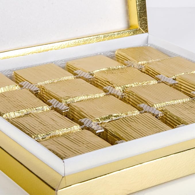 Dubai Pistachio Chocolate Gift Box – 16 Pieces x 0.7 oz) | Premium Stuffed Chocolate Gold-Wrapped Treats Inspired by Knafeh