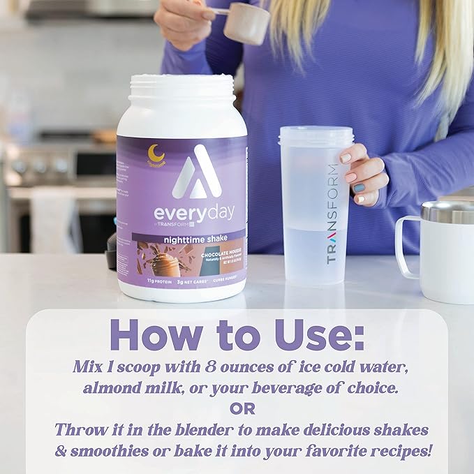 TransformHQ Nighttime Shake Sleep + Protein Blend 28 Servings Pineapple Upside Down Cake Flavor