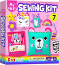 KRAFUN My First Sewing Kit for Beginner Kids Arts &amp Crafts 7 Easy DIY Projects of Stuffed Animal Dolls and Plush Pillow Craft Instructions &amp Felt Gift for Girls Boys Learn to Sew Embroid