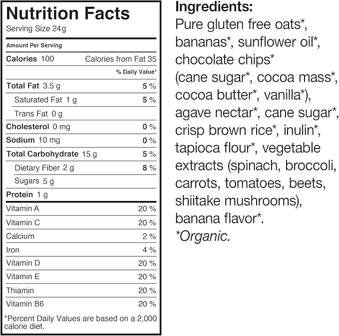 MadeGood Chocolate Banana Granola Minis 6 Pouches (3.5oz/Each) Wholesome and Delicious Bite-Sized Snacks Organic Made with Allergy Friendly Ingredients Ideal for School Safe Lunches and Snacks