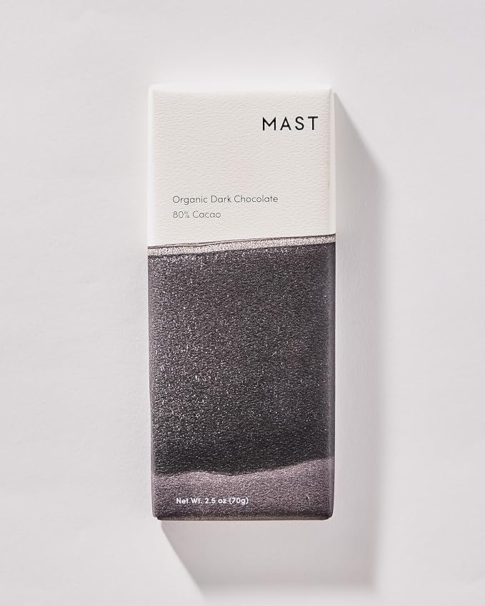 Mast Chocolate Bars | 6 pack | Organic Kosher | Classic 2.5oz each (6 Bars Organic Dark Chocolate 80% Cacao)